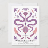 Invitation Couleuvre violette 2025 Fête du Nouvel An Lunaire/ (Devant)