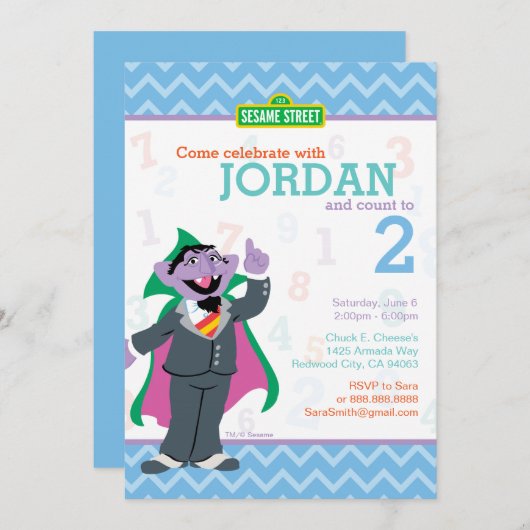 Invitation Count von Count Anniversaire (Devant / Derrière)