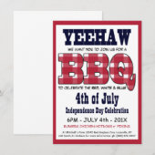 Invitation Country 4 juillet Picnic BBQ (Devant / Derrière)