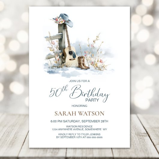 Invitation Country and Western Winter 50th Birthday Party