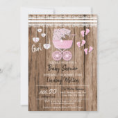 Invitation Country Baby Girl Douche Design (Devant)