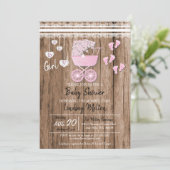 Invitation Country Baby Girl Douche Design (Debout devant)