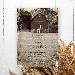 Invitation Country Barn Party Junior / Senior Prom