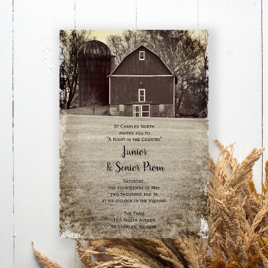Invitation Country Barn Party Junior / Senior Prom