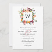 Invitation Country Bloom Autum Couleurs Floral Monogram Maria (Devant)