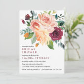 Invitation Country Bloom Bride Bouquet Bourgogne Fête des mar (Debout devant)
