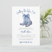 Invitation Country Blue Bow Cowboy Bridal Shower (Debout devant)