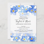 Invitation Country Blue Forget-Me-Nots Partie d'engagement (Devant)