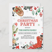 Invitation Country Boots Western Christmas Party (Devant)
