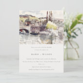 Invitation Country Bridge Rivière Aquarelle Couples Douche (Debout devant)