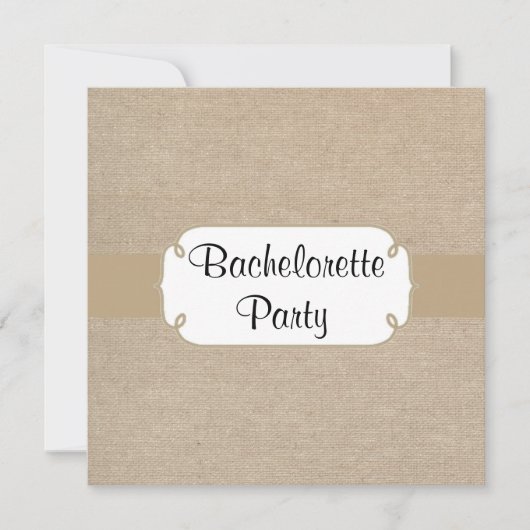 Invitation Country Brown Sand Burlap (Devant)