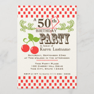Invitation Country Cherry Anniversaire