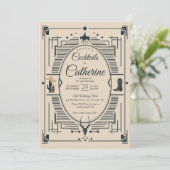 Invitation Country Chic Frame Cocktails Party 50e anniversair (Debout devant)