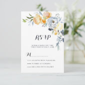 Invitation Country chic orange bleu blanc floral RSVP (Debout devant)