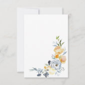Invitation Country chic orange bleu blanc floral RSVP (Dos)