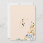 Invitation Country chic orange blue ivory floral wedding (Dos)