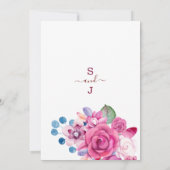 Invitation Country chic rose violet bleu bleu à thème mariage (Dos)