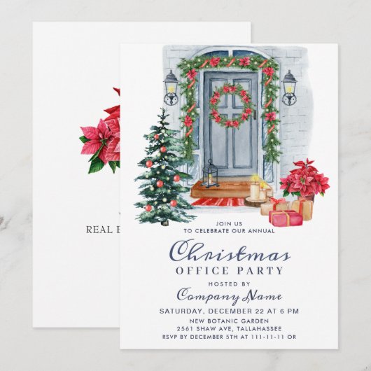 Invitation Country Christmas House Corporate Fête (Devant / Derrière)