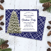 Invitation Country Christmas Tree Blue Played Christmas Party