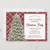 Invitation Country Christmas Tree Red Plated Christmas Party (Devant)