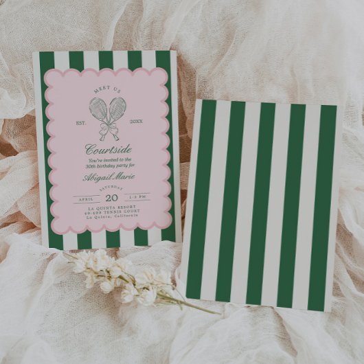 Invitation Country Club Court Side Racquet Tennis Birthday