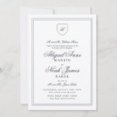 Invitation Country Club Formal Elegant Bleu Mariage rayé (Devant)
