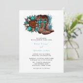 Invitation Country Cowboy Boots Barre Mariage (Debout devant)