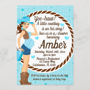 Invitation Country CowGirl Baby Boy Shower