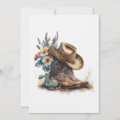 Invitation Country Cowgirl Boots Flower Hat Texas (Dos)