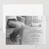 Invitation Country Cowgirl sur la clôture nuptiale douche Inv (Devant / Derrière)