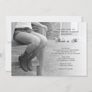 Invitation Country Cowgirl sur la clôture nuptiale douche Inv