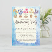 Invitation Country Cute Aquarelle Poted Plante Ménage (Debout devant)