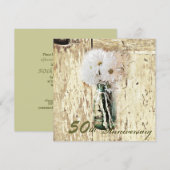 Invitation country daisy mason jar 50e anniversaire de mariag (Devant / Derrière)