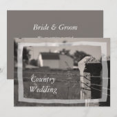 Invitation Country Farm Wedding Enregistrer la date Faire-par (Devant / Derrière)