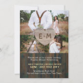 Invitation Country Fayre Rustique Bois Coeurs sculptés Photo  (Devant)