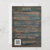 Invitation Country Fayre Rustique Bois Coeurs sculptés Photo  (Dos)