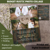 Invitation Country Fayre Rustique Bois Coeurs sculptés Photo