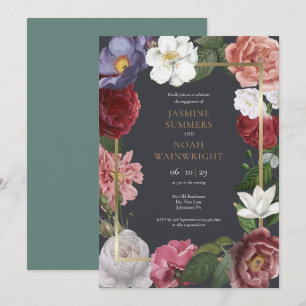 Invitation Country Garden Roses Floral Engagement Party