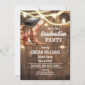 Invitation Country Graduation Cowboy Graduate Boots Hat (Devant)