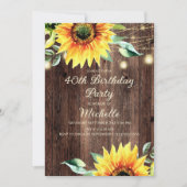 Invitation Country Grange String Lights tournesol 40e anniver (Devant)