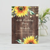 Invitation Country Grange String Lights tournesol 40e anniver (Debout devant)