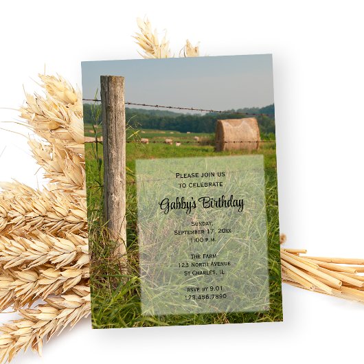 Invitation Country Hay Bales Ranch fête d'anniversaire