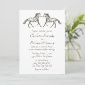 Invitation Country Horse Brown White Western Mariage (Debout devant)