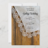 Invitation Country Lace et Grange Bois fête d'anniversaire (Devant)
