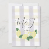 Invitation Country Lemon Boho Watercolor Plaid Fête des marié (Dos)