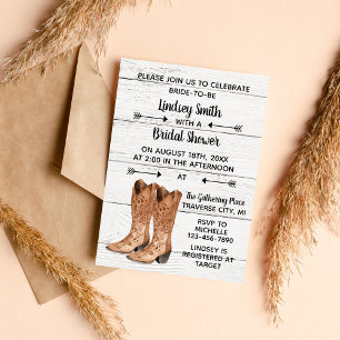 Invitation Country Love Western Rustic Cowboy Fête des mariée