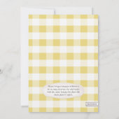 Invitation Country Mason Jar Jaune En vichy Anniversaire (Dos)