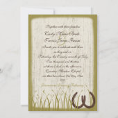 Invitation Country Meadow Rustic Horseshoe Mariage (Dos)