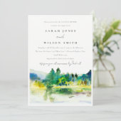 Invitation Country Mountain River Paysage Couples Douche (Debout devant)