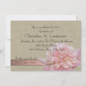 Invitation Country Peony Photo Graduate (Dos)